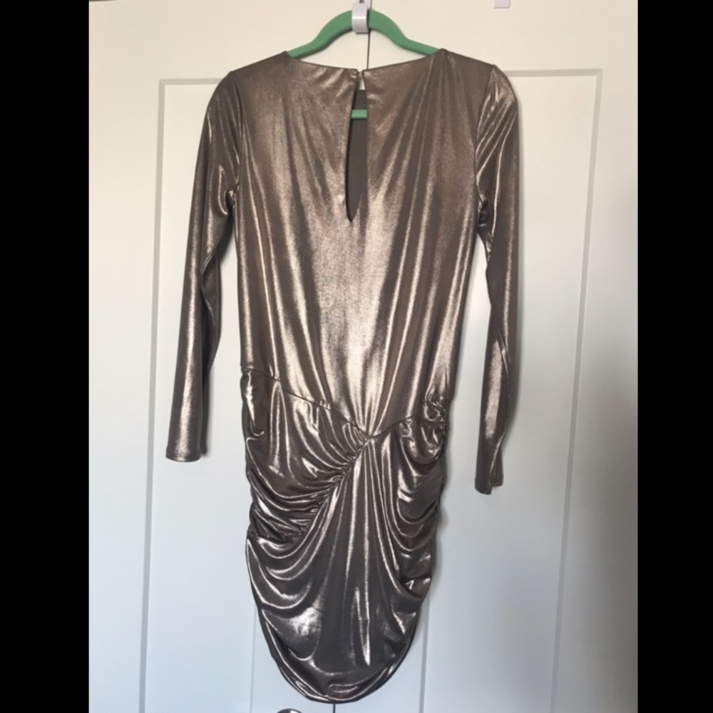 Metallic Gold Mini Dress - Picture 2 of 6